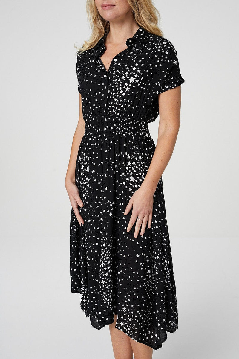 Star Print Midi Shirt Dress | Izabel London